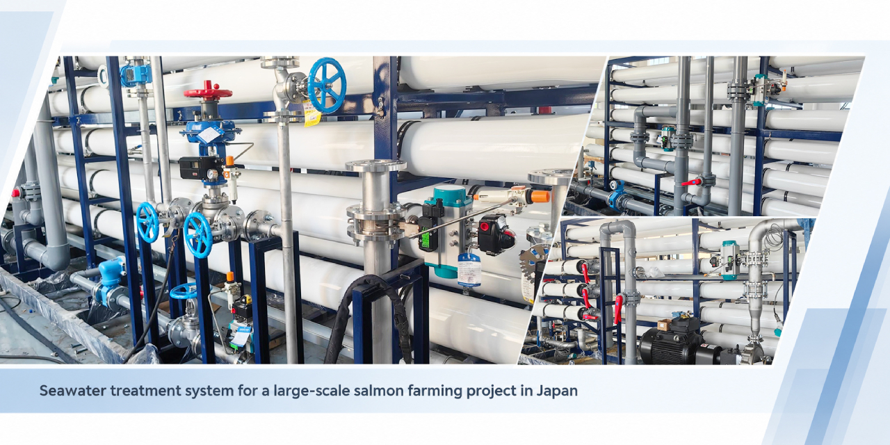Salmon farming seawater treatment system with industrial valves in Japan Salmon farming seawater treatment system with industrial valves in Japan