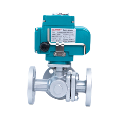 Electric 3 Way Flanged Ball Valve