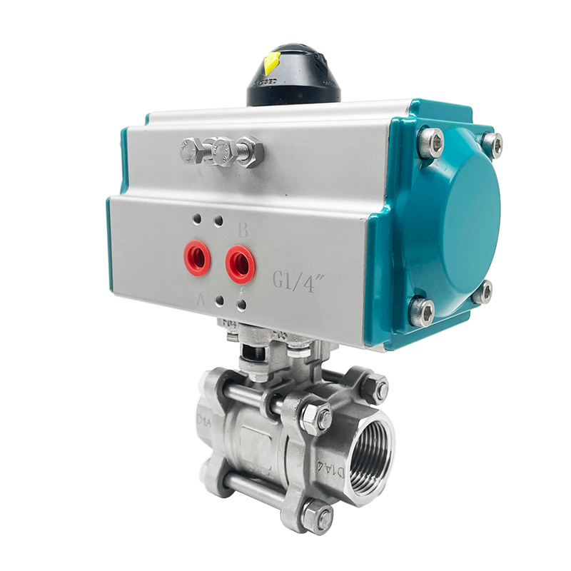 2 way pneumatic carbon steel threaded NPT BSP ball valve