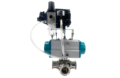 Pneumatic 3-Way Clamp Ball Valve with Positioner