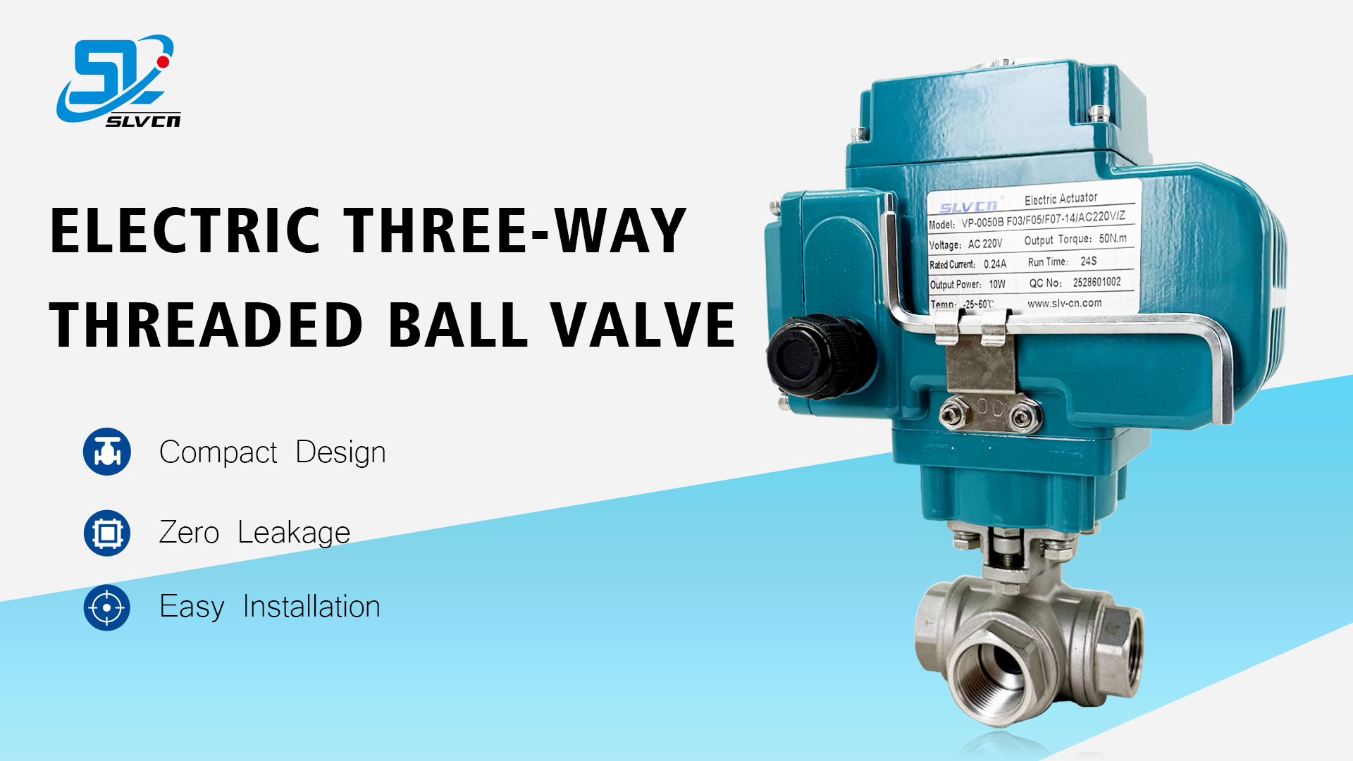 Electric 3 Way Threaded Ball Valve