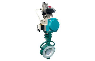 Pneumatic Fluorine-Lined Butterfly Valve with Limit Switch