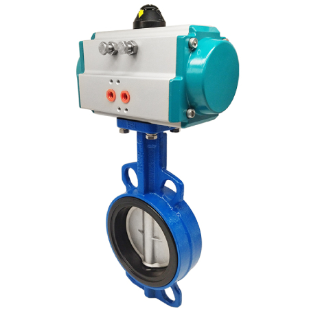 Pneumatic wafer butterfly valve