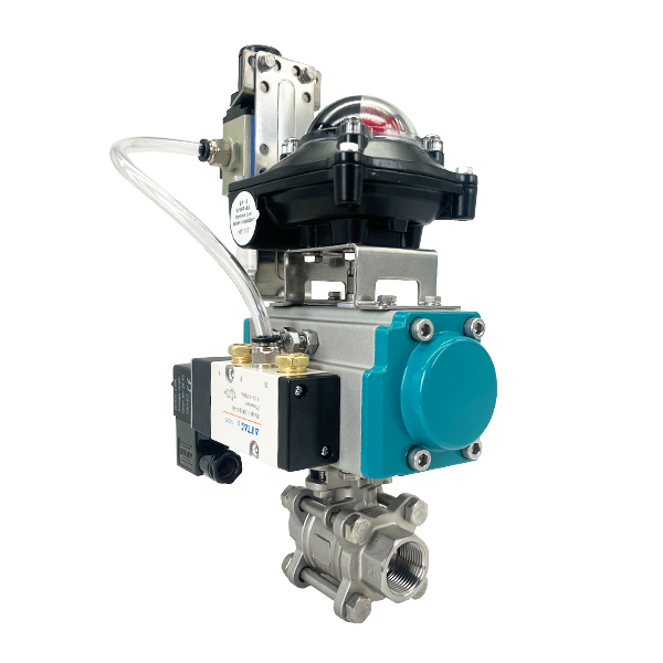 Pneumatic Threaded Ball Valve with Limit Switch