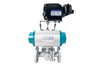 Pneumatic 3-Way Flanged Ball Valve with Positioner