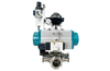 Pneumatic 3-Way Clamp Ball Valve with Limit Switch