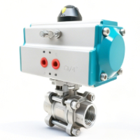 Pneumatic threaded ball valve