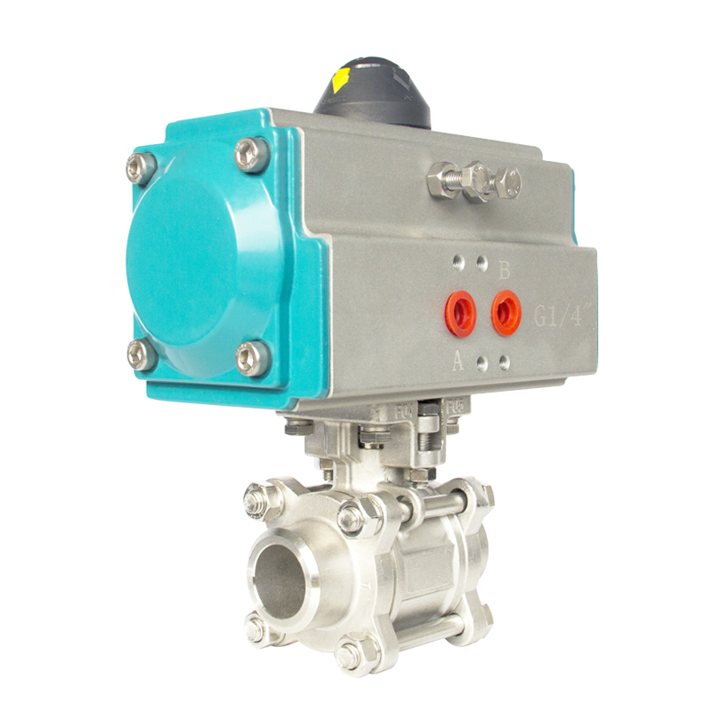 2 Way 3PCS Pneumatic SS304 SS306 Welded Ball Valve