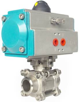 Pneumatic 2 way welded ball valve