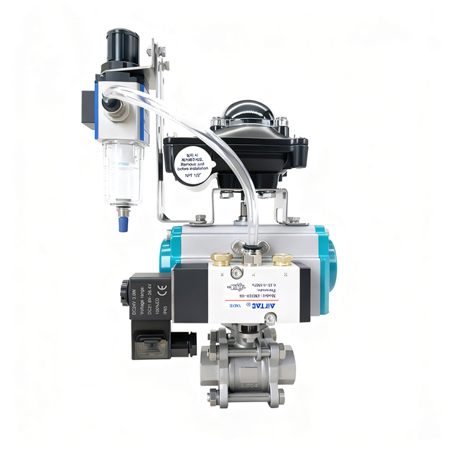 Pneumatic Threaded Ball Valve with Limit Switch