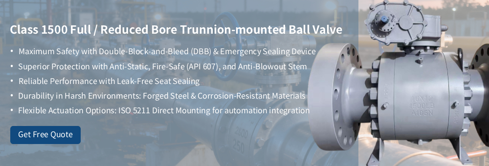 Class1500 Full Bore Trunnion-mounted Ball Valve