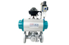 Pneumatic 3-Way Flanged Ball Valve with Limit Switch