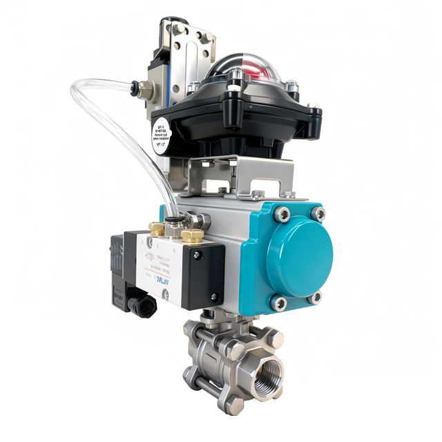Pneumatic Threaded Ball Valve with Limit Switch