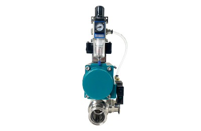 Pneumatic 3-Way Clamp Ball Valve with Limit Switch