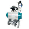 Pneumatic 3-Way Flanged Ball Valve with Limit Switch