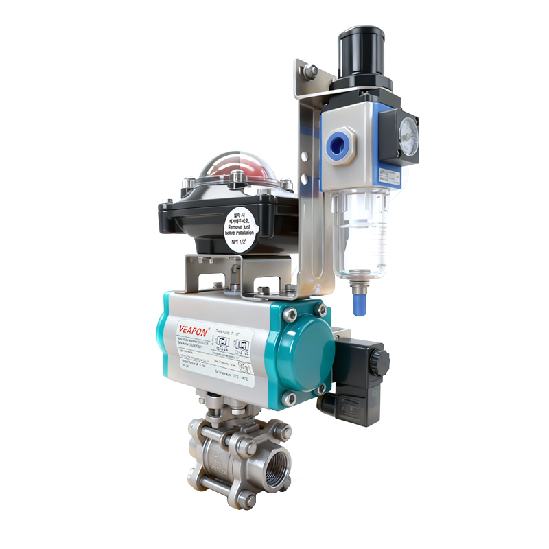 Pneumatic Threaded Ball Valve with Limit Switch