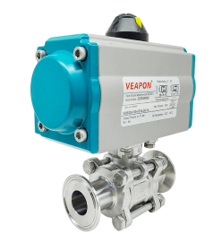 Pneumatic Sanitary 3PCS Clamp Ball Valve