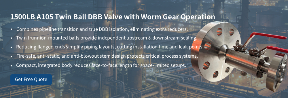 Reduce Flanged Twin Ball DBB Valve