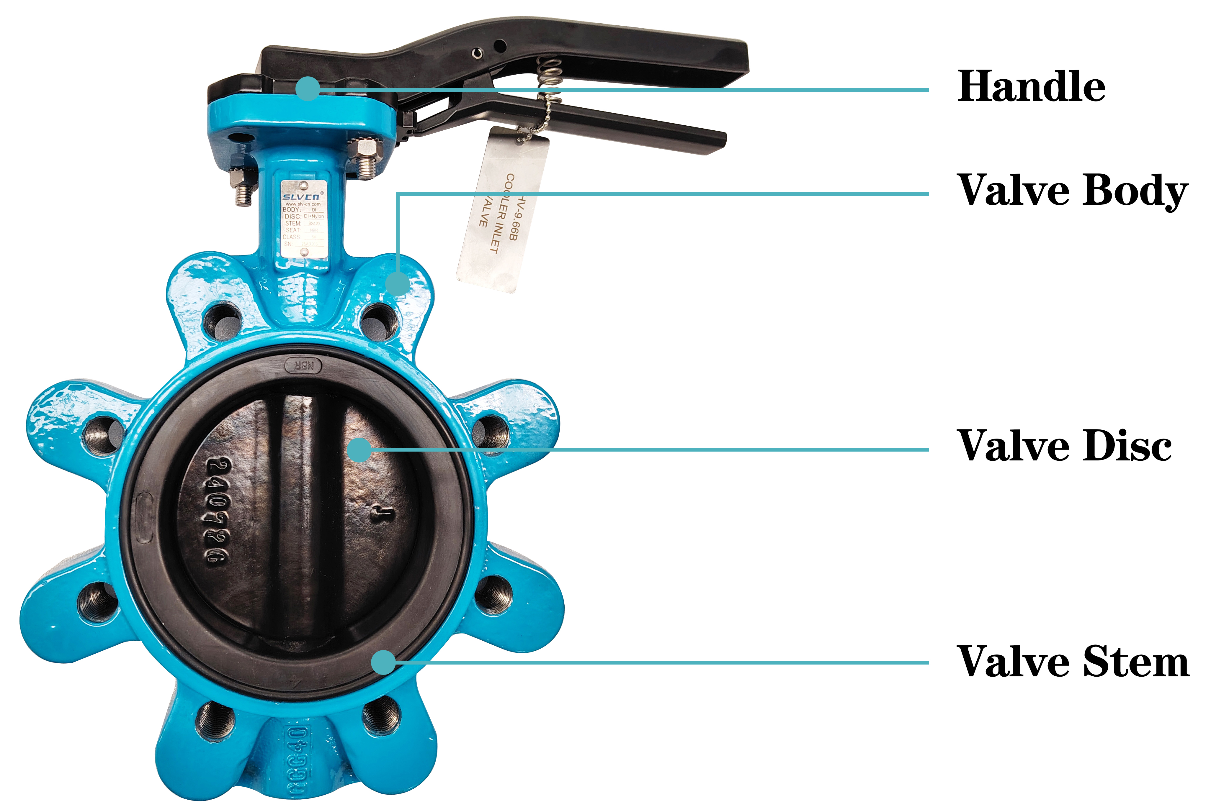 Manual lug butterfly valve
