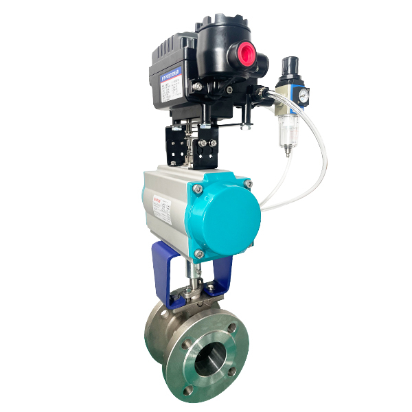 Pneumatic V-Port Ball Valve With Positioner