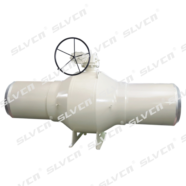 Fully Welded DBB Trunnion Ball Valve with Pipe Extensions & Gear Operation