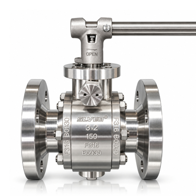 Forged Trunnion Mounted Ball Valve with Reduced Bore and Lockable Handle
