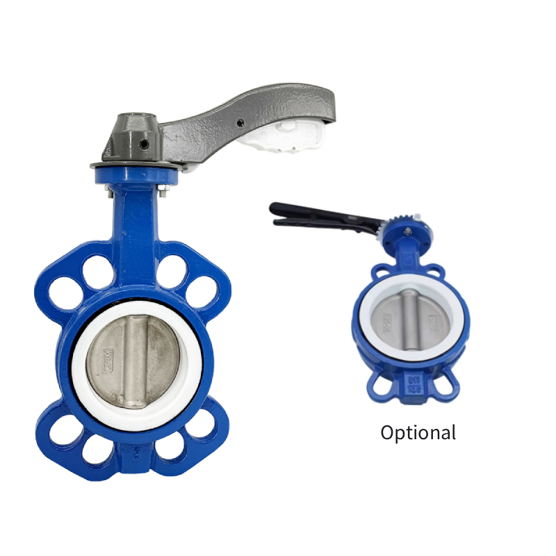 Manual PTFE Wafer Type Butterfly Valve with Lever Handle