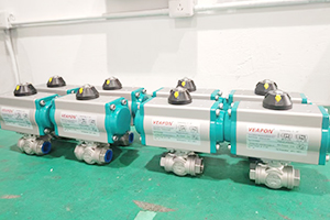 Pneumatic 3 Way Threaded Ball Valve