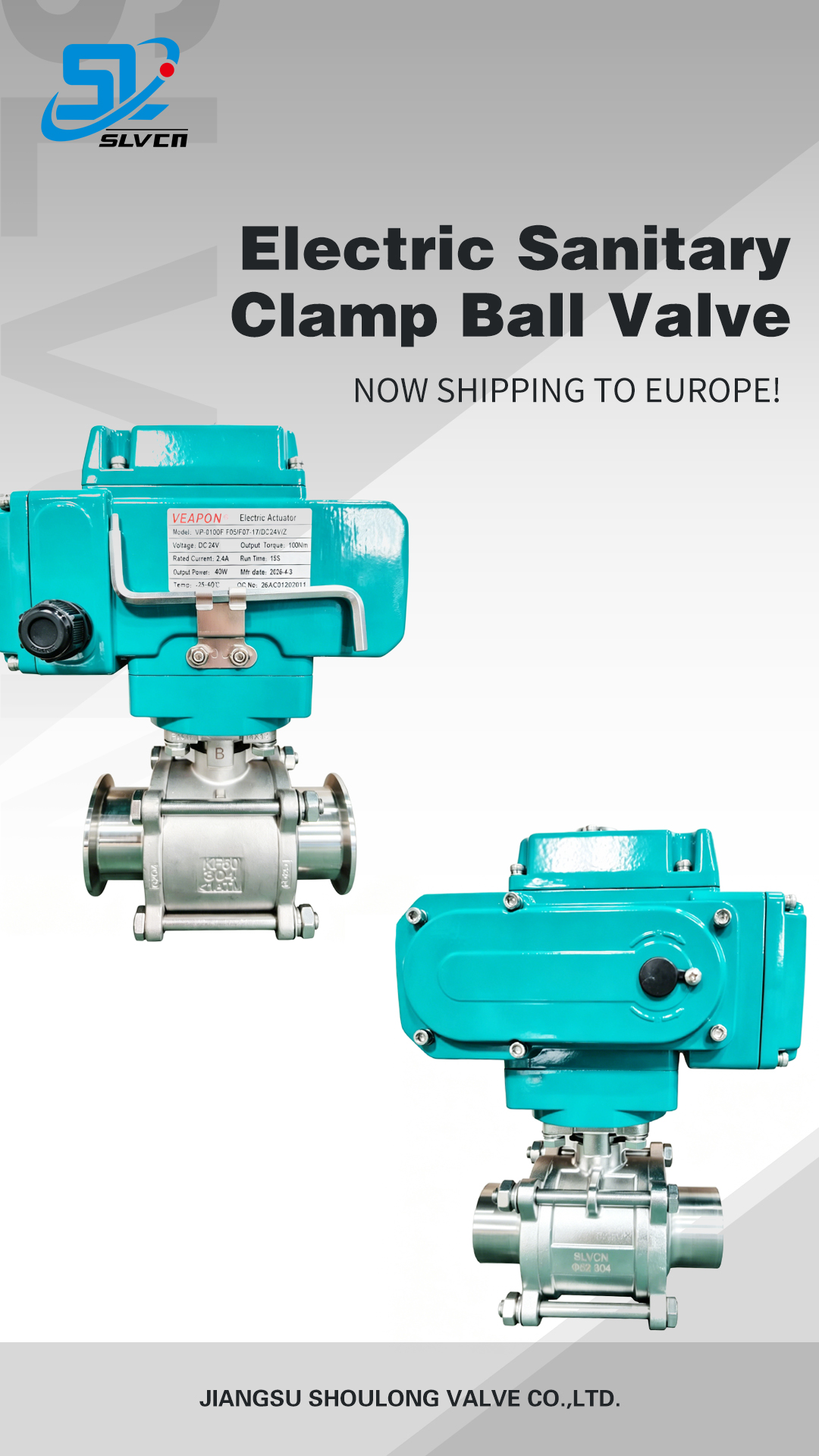 Electric Sanitary Clamp Ball Valve, Now Shipping to Europe!