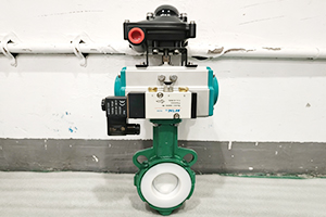 Pneumatic Fluorine-Lined Butterfly Valve with Limit Switch