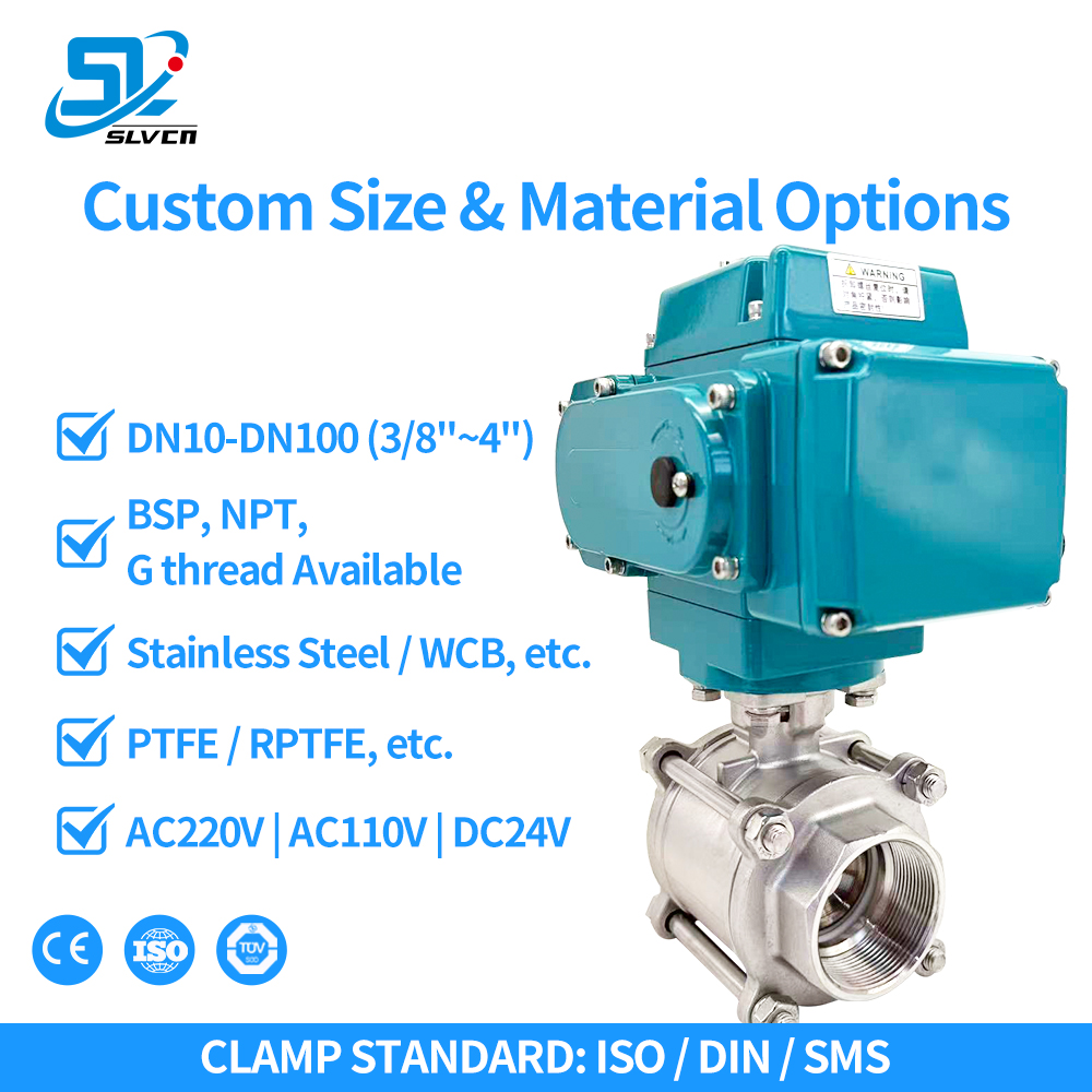 Electric 3PCS Threaded Ball Valve
